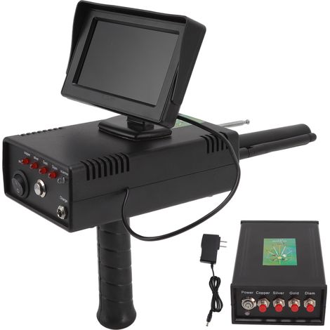 Professioneller Metalldetektor, 20 m Suchtiefe, mit LCD-Bildschirm, für Gold und andere Schätze, 1000 m Reichweite, 100–240 V Netzteil (1/5)