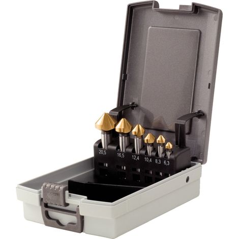 KS Tools HSS TiN Kegel-Entgratsenker-Satz, Kunststoffkassette 6-teilig (1/2)