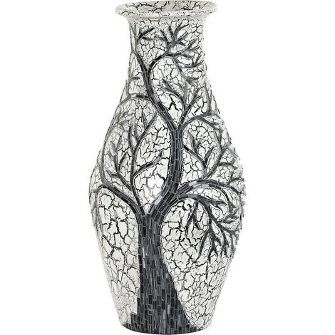 DKD Home Decor Albero Vase blanc et noir design (1/3)