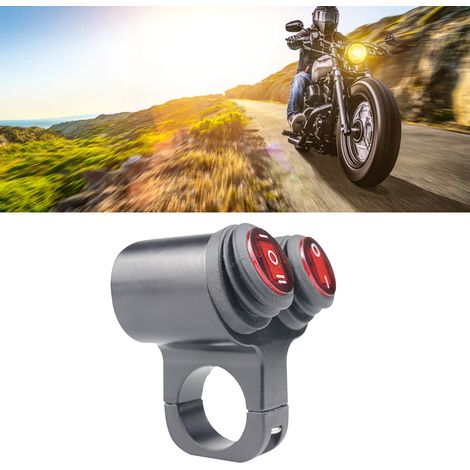 Interrupteur Moto Étanche 12V Commutateur Feux de Détresse avec Voyant Lumineux pour Moto (1/5)