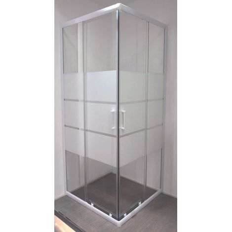 ONDEE - Mamparas de baño MISSI - Mamparas de baño Acceso angular - Vidrio templado - Acabados en blanco - 80x185cm (1/5)