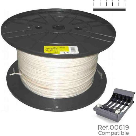 Enrouleur de câble pour tuyau tubulaire 3x1mm blanc grande bobine de 300m