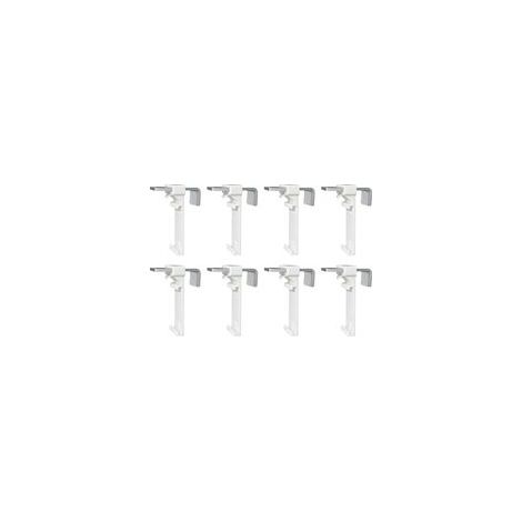 Lot de 8 supports de serrage pour store enrouleur double, store double sans perçage, à fixer et à coller, comme accessoire de rechange pour la fixation sur une fenêtre en PVC fixe