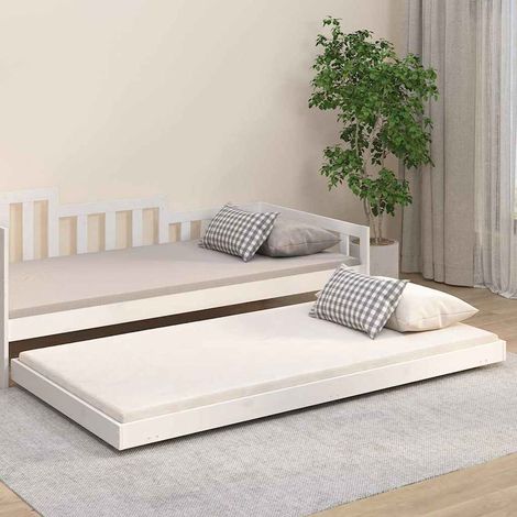 Estructura cama sin colchón madera maciza pino blanca 100x200cm (1/5)