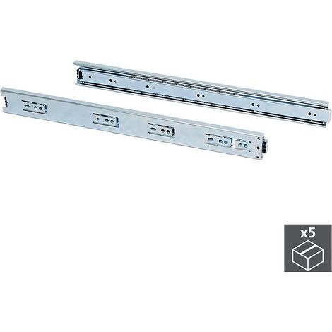 Kit Guide per cassetti, a sfera, 45x 400 mm, estrazione totale, Zincato, 5 coppie 3043405 EMUCA 3043405 EMUCA