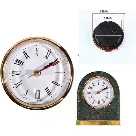 Für 1 Stück klassische DIY-Uhr, Quarzwerk, 65 mm runder Uhrkopf, Einsatz mit römischen Ziffern und Punkten, Reparaturteil, Heimdekoration - JXLGV (1/4)