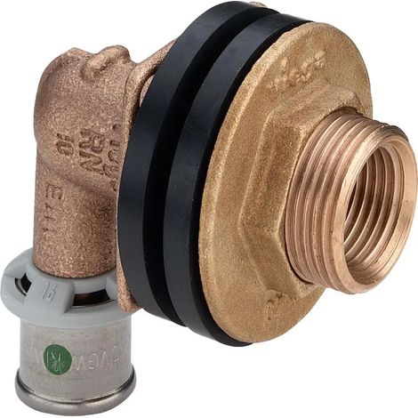 Viega Sanfix Fosta Sanfix P-Passaggio a parete, d 16mm, Rp 1/2, G 3/4 bronzo rosso Modello 2132.11, 310738