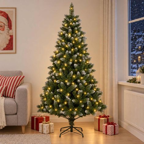 vidaXL Albero di Natale artificiale 120 cm 150 LED Bianco caldo (1/5)