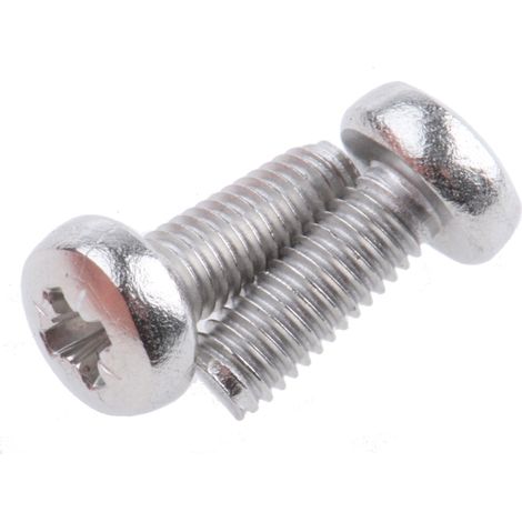 Vis à métaux RS PRO M3 à tête Cylindrique Pozidriv en Acier Inoxydable, 8mm ( Prix pour Sachet de 100 )