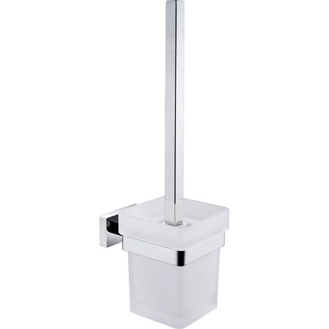 Porte Brosse WC et Support Mural en Acier Inoxydable Métal Chromé de Toilettes de Salle de Bains(Brosse Inclus) (1/5)