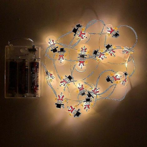 Schneemann-Weihnachtsbaumdekorationen, Weihnachtsmann-LED-Lichter, Weihnachtsmann-Lichterkette (1/4)