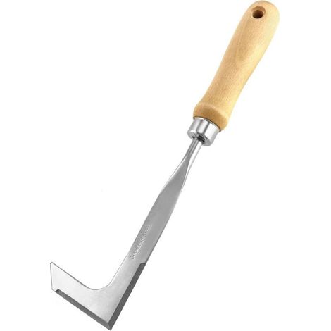 Désherbeur de fissures, faucille de désherbage, couteau coupe-herbe, désherbeur manuel, couteau de patio en forme de L en acier inoxydable outil de désherbage de crevasses pour jardin pelouse c