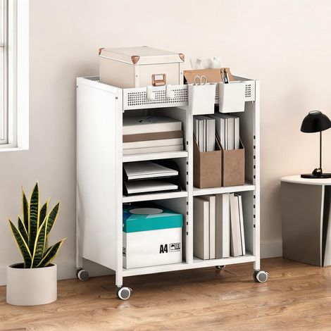Meuble de rangement de bureau coloris blanc 53 x 34 x 69,5 cm (1/5)