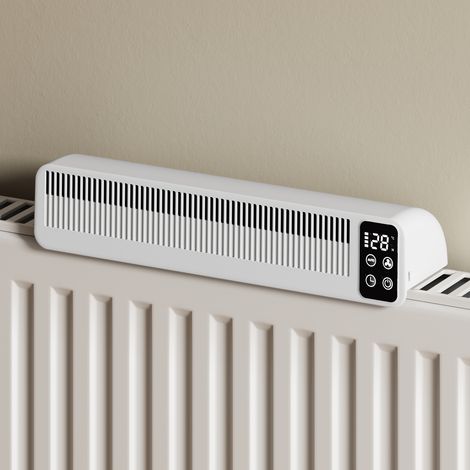 EMKE Heizkörperventilator mit 3 Lüftern, 5100 mAh Akku, LED-Display, Timer, Magnetbefestigung, -10 bis 70 °C, USB-C, Weiß (1/5)