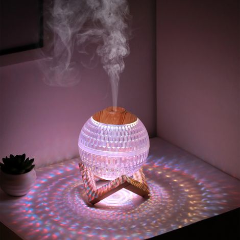 Diffuseur d huiles essentielles ultrasonique avec veilleuse lune USB brumisateur pour chambre et maison ambiance relaxante