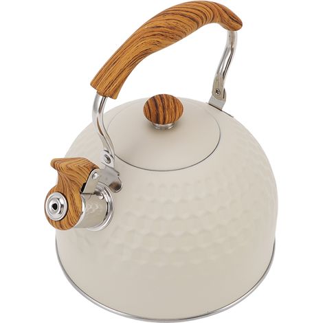 Bouilloire sifflante 2,5 L en acier inoxydable, chauffe efficace et uniforme, avec poignée isolante. (1/5)