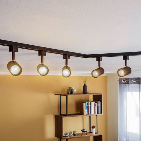 [NEUWERTIG] B-Ware Prios 1-Phasen-Schienensystem Jorell schwarz 5-flg GU10 dimmbar 300cm Lampe (1/2)
