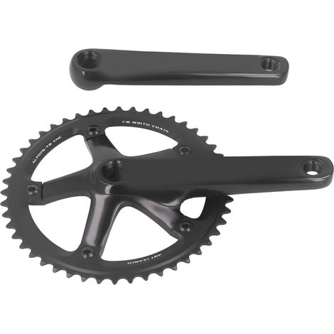 Pédalier vélo 48T noir carré conique alliage aluminium pour VTT route pignon fixe (1/5)