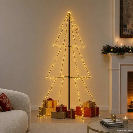 vidaXL Árbol de Navidad 240 luces LED interior y exterior 118x180 cm (1/5)