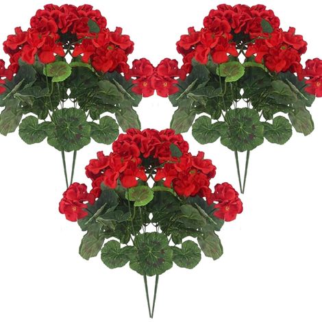 Fleurs artificielles soie rouge – Tige ajustable 35,5 cm – Lot 6 – Déco intérieure