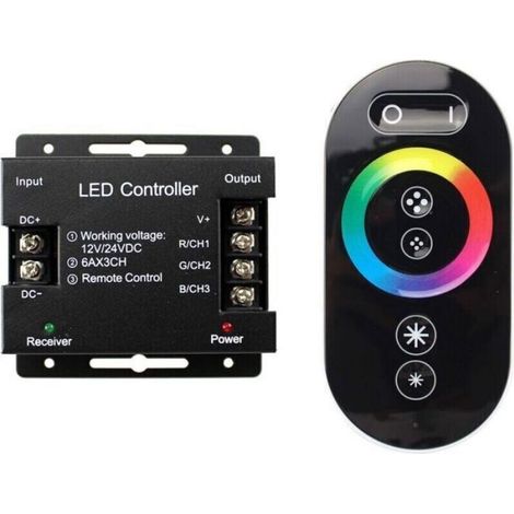Variateur tactile LED RGB 12 V - 24 V - Interrupteur pour variateur d'intensité pour bandes lumineuses LED (1/4)