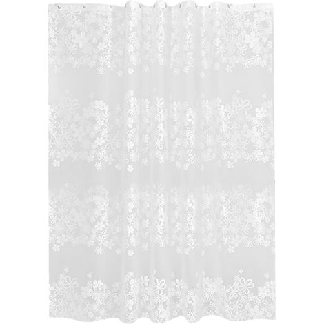Rideau De Douche - PEVA Imperméable - Pour Baignoire - Blanc - 180 X 180 Cm - 1 Pièce (1/5)