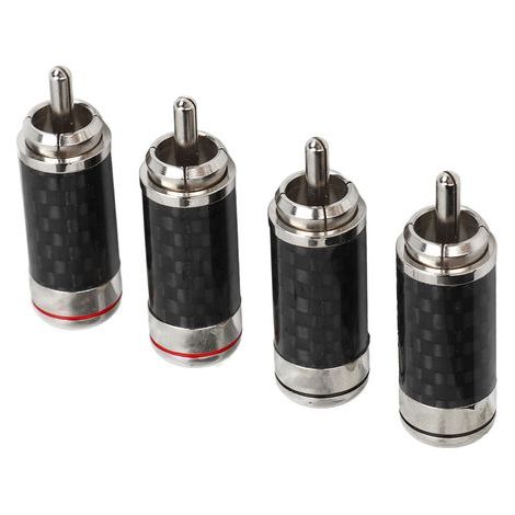 Lot de 4 câbles audio/vidéo RCA en métal, adaptateur jack, connecteur haut-parleur, transmission de signal puissante, longueur 40 mm (1/5)