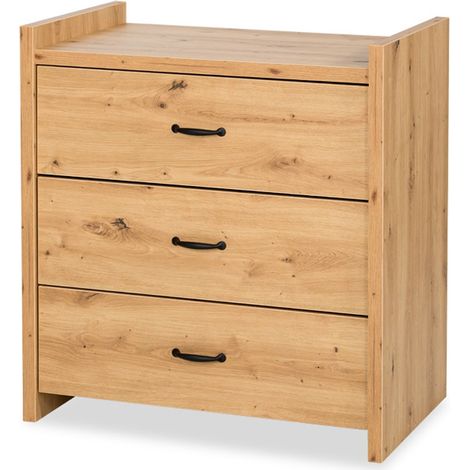 Monmobilierdesign – Commode bébé avec plan à langer amovible – 3 tiroirs sur rails coulissants – MDF – Dimensions L 89 x l 45 x H 84 cm (1/5)