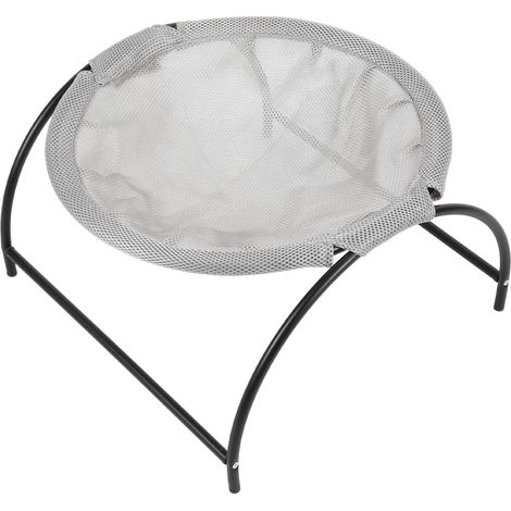 Hamac pour chat en toile et acier inoxydable, amovible et surélevé, pour petits chiens, utilisable en intérieur et en extérieur (gris). (1/5)