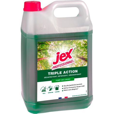 Triple Action - Nettoie, parfume et désinfecte - Multi usages - Contact alimentaire - Sans allergènes - Parfum Foret des Landes - 5L - Fabrication française (1/5)