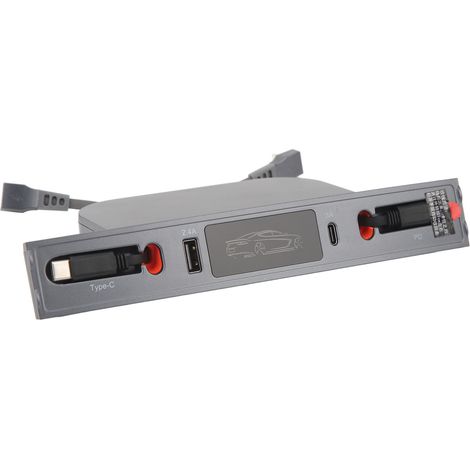 Hub USB pour voiture, charge rapide 27 W, avec 2 câbles, station d'accueil de remplacement pour console centrale Tesla Model 3 Y (2021-2023). (1/5)