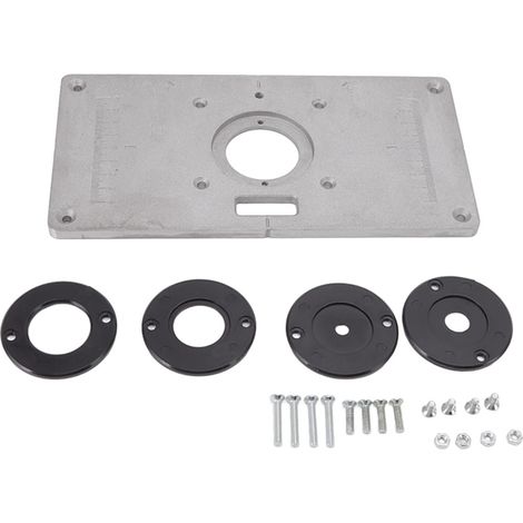 Insert De Table De Routeur pour Le Travail du Bois, Plaque en Aluminium avec Anneaux Polyvalents, Outil De Fraisage Et De Coupe De Table (1/5)