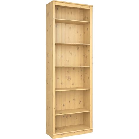 Ebuy24 – Bibliothèque 5 étagères teintées cire – Style moderne – Matériaux de haute qualité – Pour rangement et décoration
