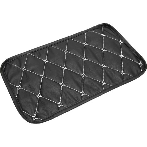 Armlehnenboxmatte, wasserdicht und staubdicht, aus PU-Leder, Aufbewahrungsbox-Abdeckung für Auto, weiß auf schwarz (1/5)