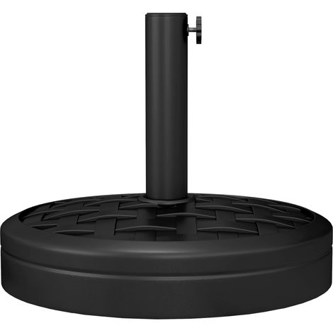 Pied de parasol en béton 18 kg – Support rond noir pour mâts 32/38/48 mm (1/5)