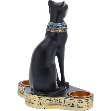 Statue de Chat Vintage en Résine, Bougeoir Décoratif pour Maison ou Bureau, Idée Cadeau Mariage (1/5)