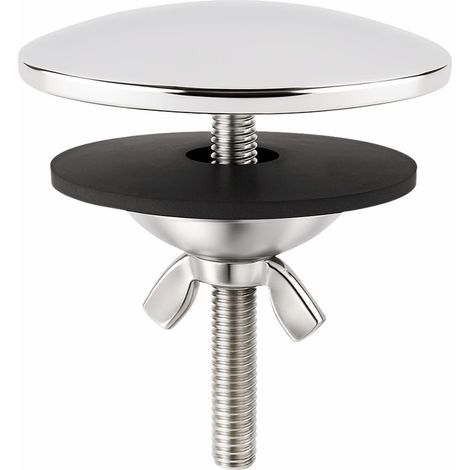 Sink Hole Cover, 5cm Faucet Hole Cover, Chrome Plated Brass, Sink Hole Plug for Home Kitchen and Bathroom, Sink Cover (Silver)