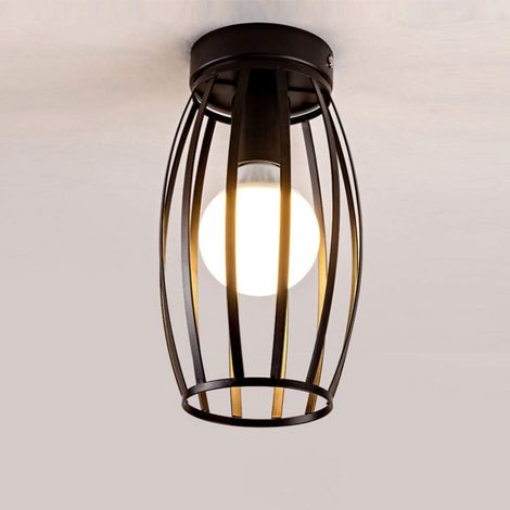 APEX Plafonnier moderne E27 en cage métallique, design géométrique, ampoule non incluse. (1/4)