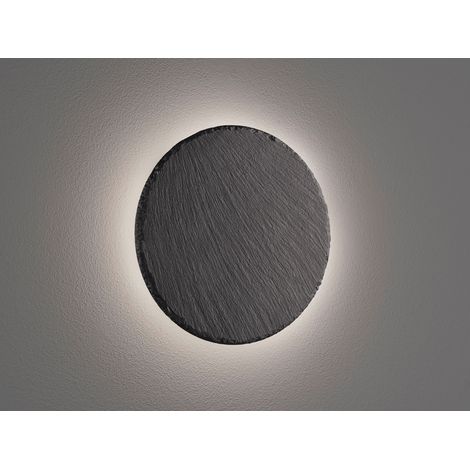 Runde dimmbare LED-Wandleuchte Raven Hintergrundbeleuchtung Schieferschwarz Ø20 cm Trio Lighting (1/5)