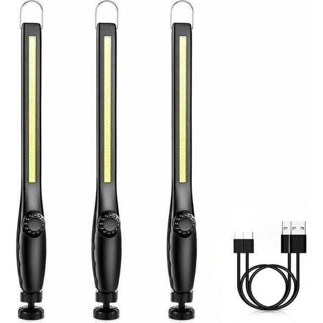 Baladeuse led Mecanicien Lampe Atelier Chantier Rechargeable Lampe Garage Magnetique Lampe de Travail Aimantée led Portable Rechargeable Puissante [3 Pièces] [Classe énergétique A+++] (1/5)