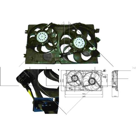 Ventilateur, refroidissement du moteur NRF 47403 SKODA 1C0121206A 1C0121206B