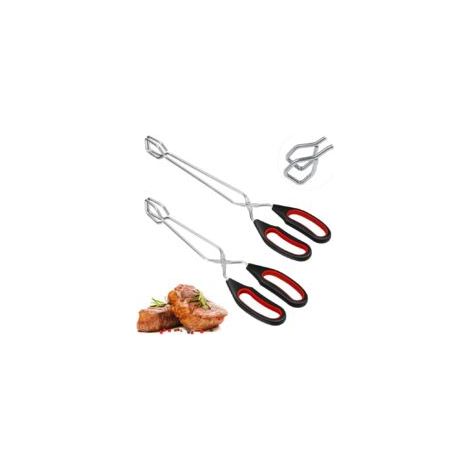 Set di 2 pinze a forbice, pinze da cucina, pinze per cucinare, pinze per barbecue, realizzate in acciaio inossidabile, con manici, per grigliare la carne.