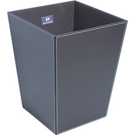 Poubelle salle de bain Ecopelle en cuir synthétique L23 x l23 x h30 cm - anthracite - Koh-I-Noor