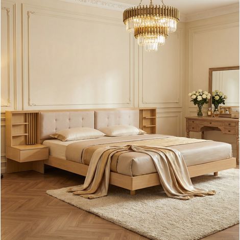 letto contenitore 180x200 con testiera USB sospeso OKMYHOME (1/5)