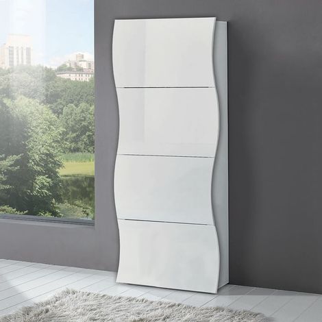 Web Furniture Scarpiera Onda Bianco Lucido - Design Italiano (1/5)