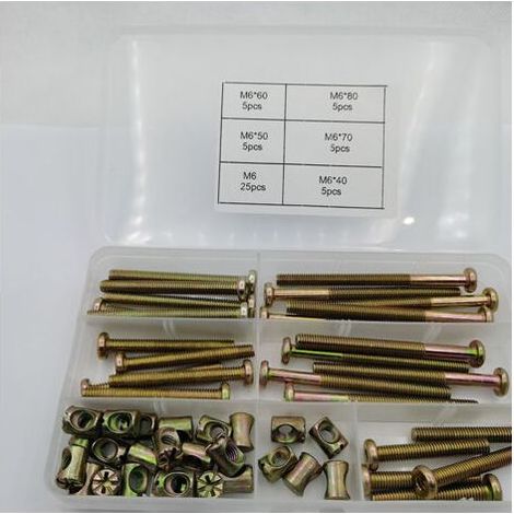 50pcs in una scatola, macchina del filo vite esagonale con testa piatta zincata, con connessione a vite mobili (1/5)