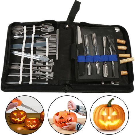 Kit de 46 pièces pour sculpture sur légumes et fruits, outils de découpe de cuisine portables (1/5)