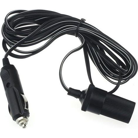 Câble de rallonge allume-cigare - Accessoire voiture - 12V 10A - 5m - Noir - Universel (1/4)