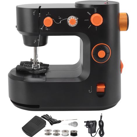 Machine à coudre portable multifonction 100‑240V pour débutants, famille et enfants, prise UK, petite et légère, usage domestique. (1/5)