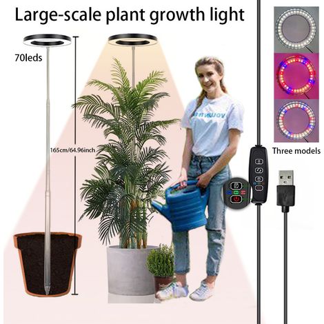 Lampe de croissance LED à spectre complet de 15 cm (6 pouces) - Idéale pour les plantes d'intérieur et les plantes succulentes, blanche.-AquaForge (1/5)